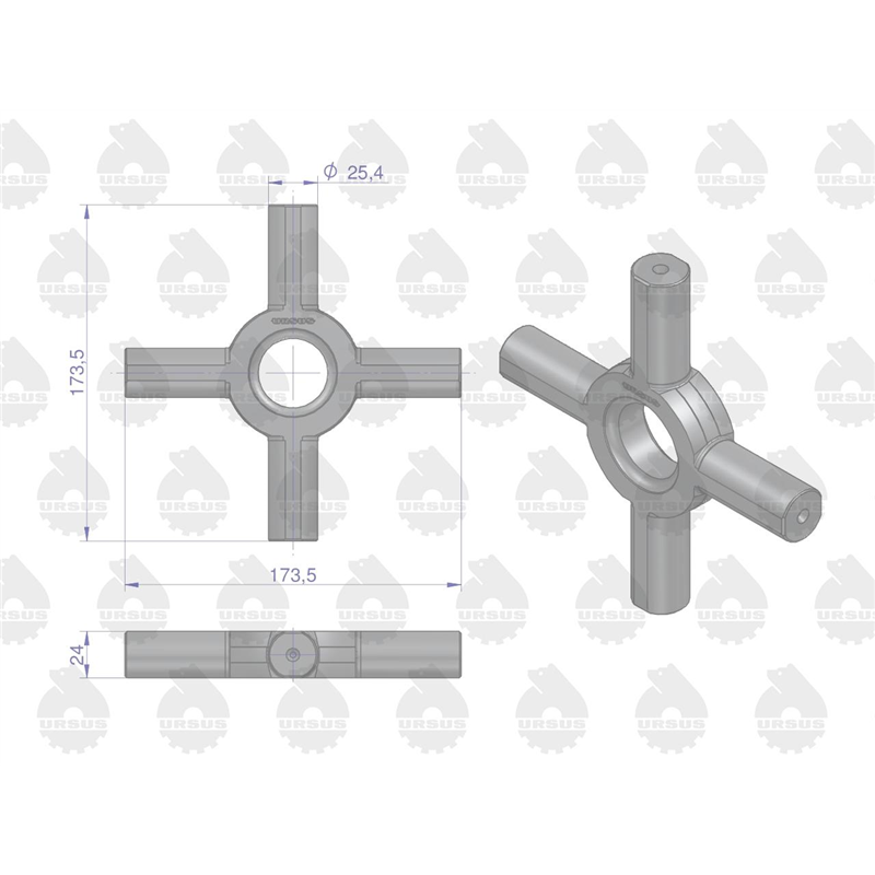 Krzyżak mechanizmu różnicowego 2746135M2 MF3/MF4 ORYGINAŁ URSUS-347881735