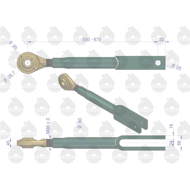 Wieszak lewy C-385 1224 1654 ORYGINAŁ URSUS-347873971