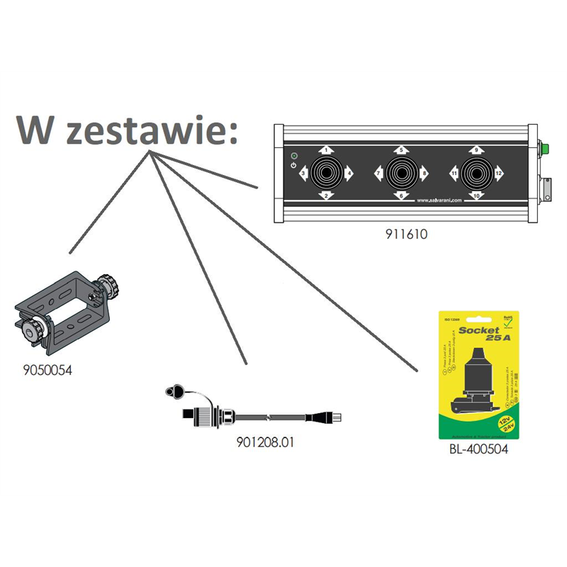 Panel z trzema joystickami 4-pozycyjnymi. 12VDC-347893675