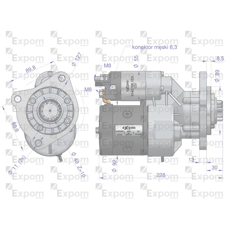 Rozrusznik z reduktorem typu Magneton MF4 Ursus 4512 9142743 Blue Line EXPOM KWIDZYN-347892952