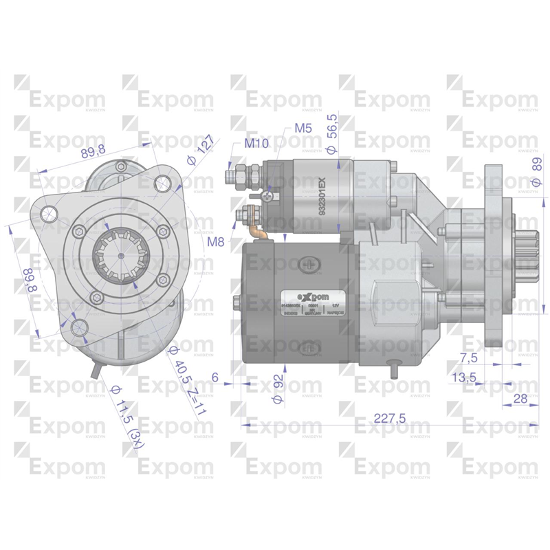 Rozrusznik z reduktorem Same Steyr Lamborghini typu Magneton 9142603,9142880 Blue Line EXPOM KWIDZYN-347892855