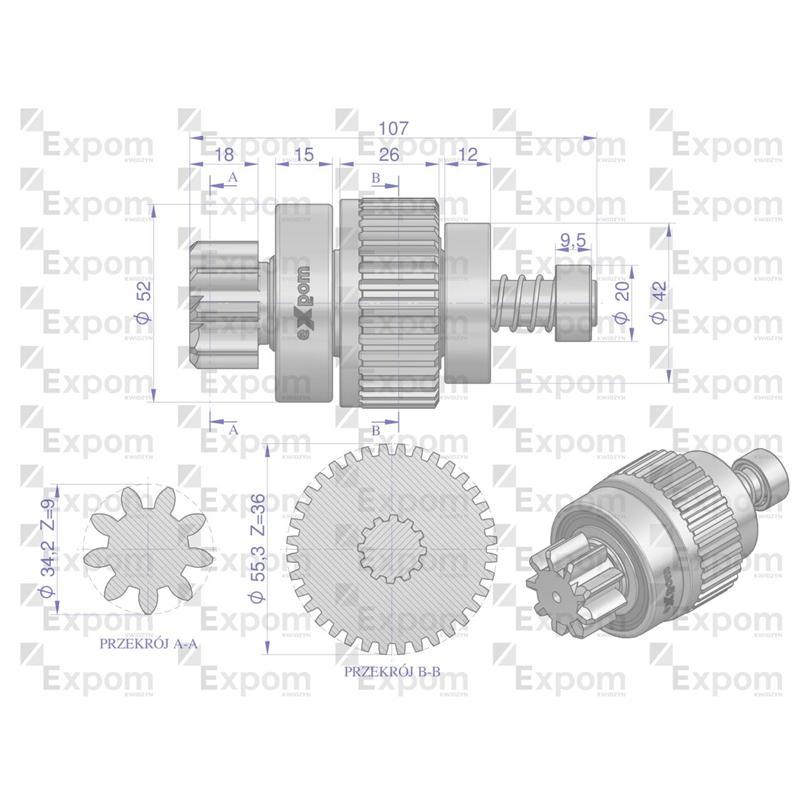 Zespół sprzęgający rozrusznika DEUTZ typu Magneton 9144820 Blue Line EXPOM KWIDZYN-347892869