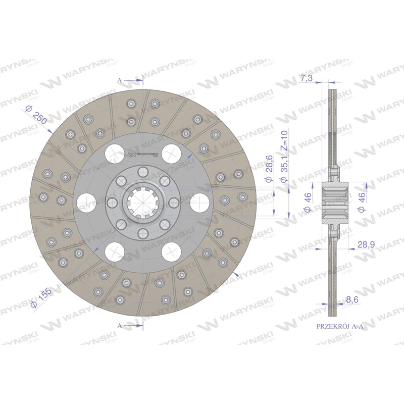 Tarcza sprzęgła John Deere AH12305 WARYŃSKI-347905388