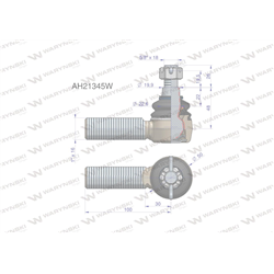 Przegub kierowniczy 100mm - 1" AH21345 targańca WARYŃSKI-347455848