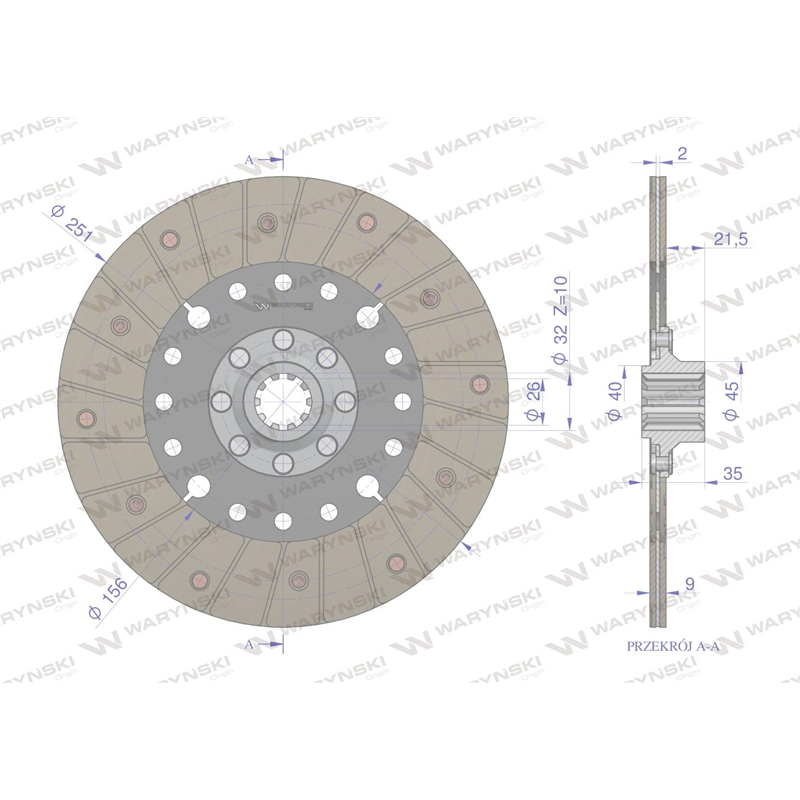 Tarcza sprzęgła AH64100 JOHN DEERE Waryński-347471873