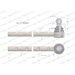 Przegub kierowniczy 345mm AL177948 WARYŃSKI-347884285