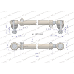 Drążek kierowniczy 440mm AL19726 WARYŃSKI-347884204