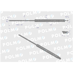 Siłownik szyberdachu L max. 230mm AL28649P JOHN DEERE POLMO-347450191
