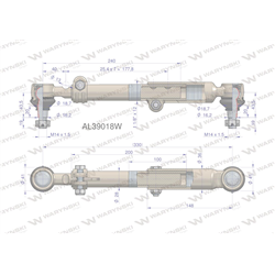 Drążek kierowniczy 330mm AL39018 WARYŃSKI-347884183