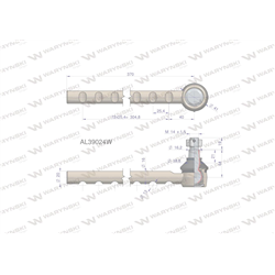 Przegub kierowniczy 370mm AL39024 WARYŃSKI-347879686