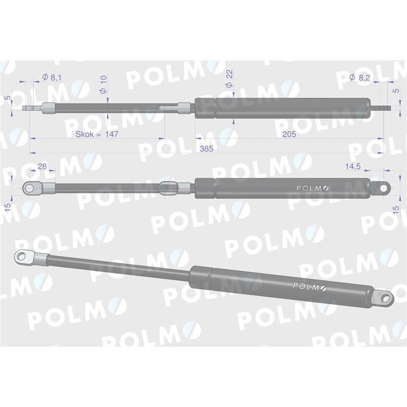 Siłownik podnoszenia maski John Deere AL78435 POLMO-347902784