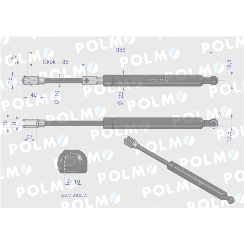 Siłownik podnoszenia maski John Deere AL77767 POLMO-347902786