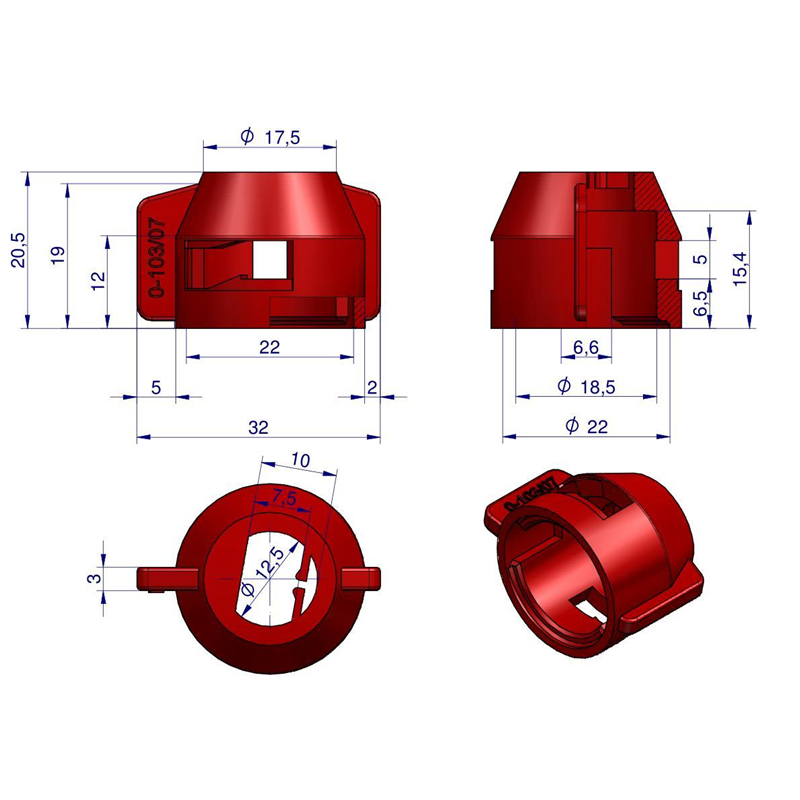 Kołpak czerwony 0-103/07 do dyszy szczelinowej Opryskiwacz-347874522