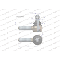 Przegub kierowniczy 114,5mm - 1" AR63590 WARYŃSKI-347456145