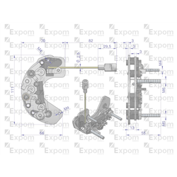 Prostownik diody alternatora AX230000, EX260000 AX260000EX C-330 C-360 Nowy Typ EXPOM KWIDZYN eu-347457005