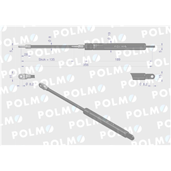 Siłownik szyby przedniej L max. 356mm CA287636P MASSEY FERGUSON MAUSER POLMO-347450287