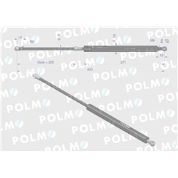 Siłownik szyby przedniej L max. 490mm CA4818QSP CASE IH POLMO-347450212
