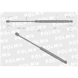 Siłownik szyby tylnej L max. 600mm CA575798P FENDT POLMO-347878471