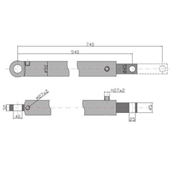 Cylinder hydrauliczny, siłownik, cyklop podpory prawy Kraj-347441346