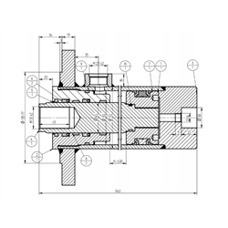 Cylinder hydrauliczny, siłownik, cyklop obrotu CJ5 z kołnierzem Kraj-347446033