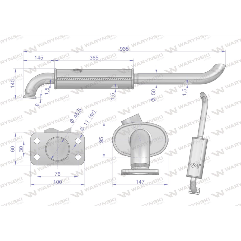 Tłumik T25 INOX WARYŃSKI-347478979