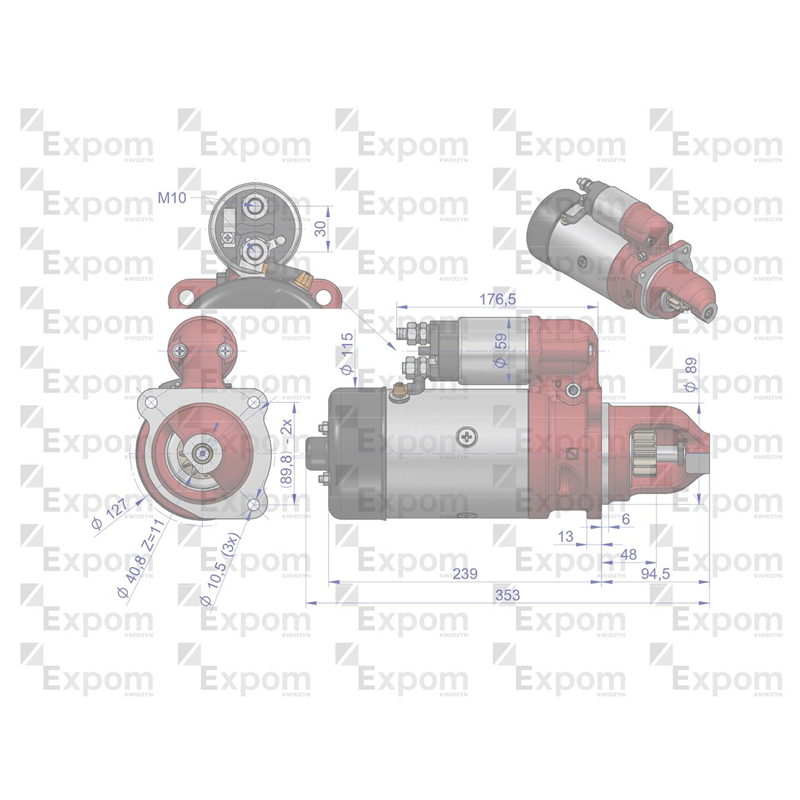 Rozrusznik R11A 12V 3kW 46657000 C-330 C-360 EXPOM KWIDZYN eu-347465934