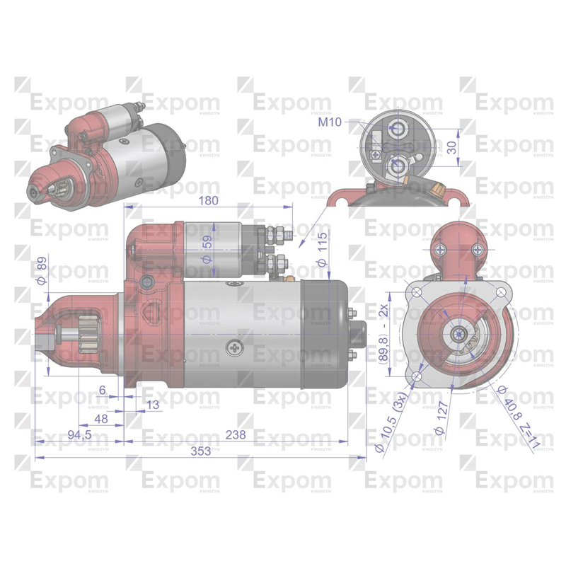 Rozrusznik R11B 12V 3kW C-385 EXPOM KWIDZYN eu-347894241
