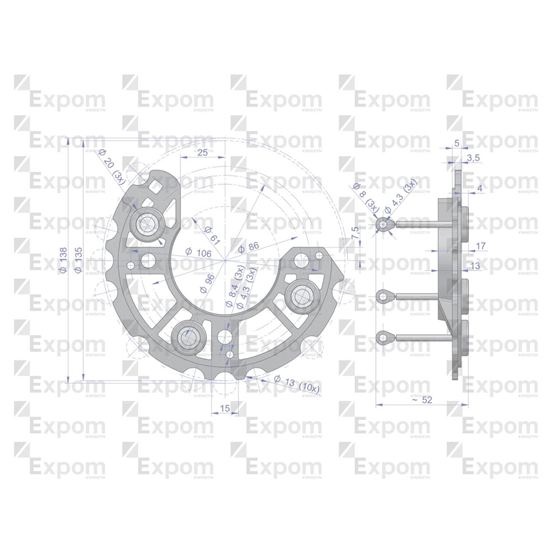 Prostownik kompletny alternatora EX257000 A120 Bizon EXPOM KWIDZYN eu-347887421