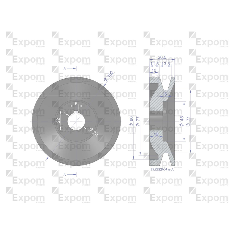 Koło pasowe alternatora EX257000 A120 Bizon  EXPOM KWIDZYN eu-347887427