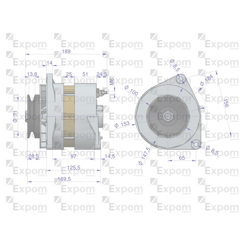 Alternator A120E 400257ER. 3660200 28V 40A Bizon EXPOM KWIDZYN eu-347459071