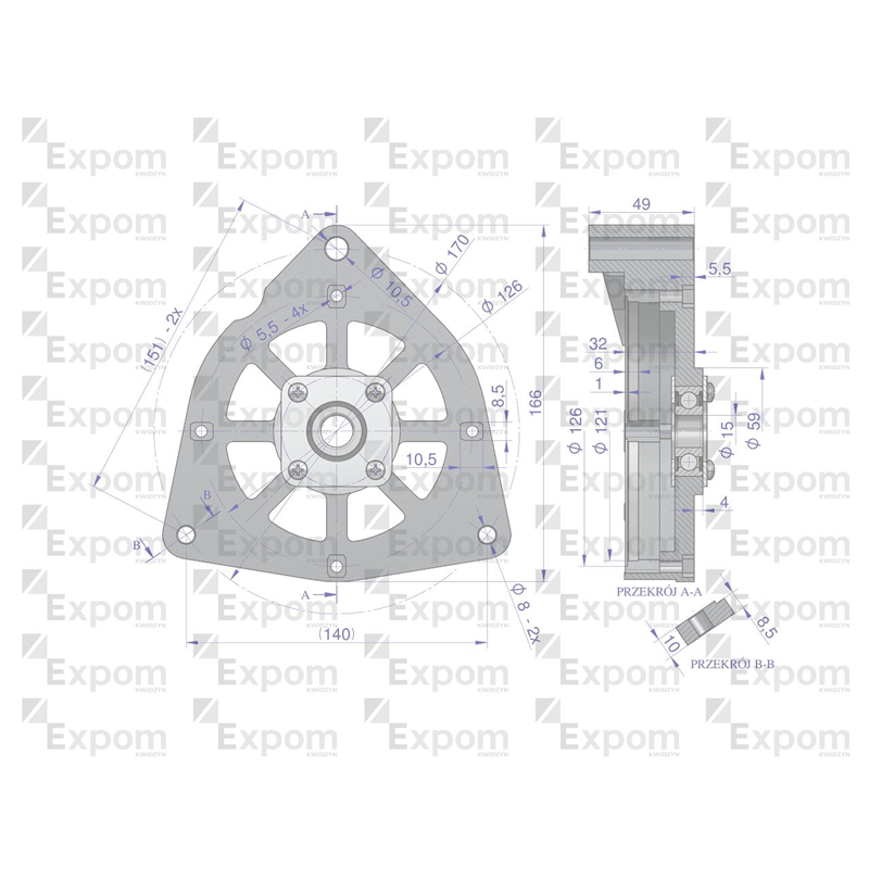 Tarcza pokrywa przednia alternatora EX230000 C-330 C-360 EXPOM KWIDZYN eu-347459079
