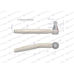 Przegub kierowniczy prawy M22x1.5 F168303100040 WARYŃSKI-347884325