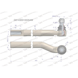 Przegub kierowniczy prawy M22x1.5 G514300100054 WARYŃSKI-347455985
