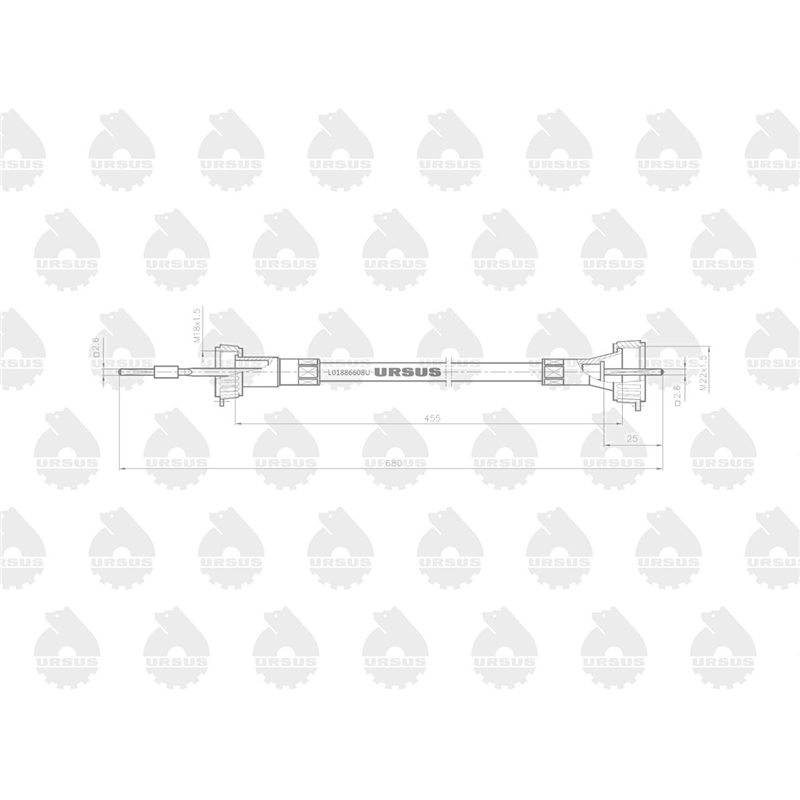Linka - Licznika MTG (motogodzin) L-680mm C-328 ORYGINAŁ URSUS-347457111