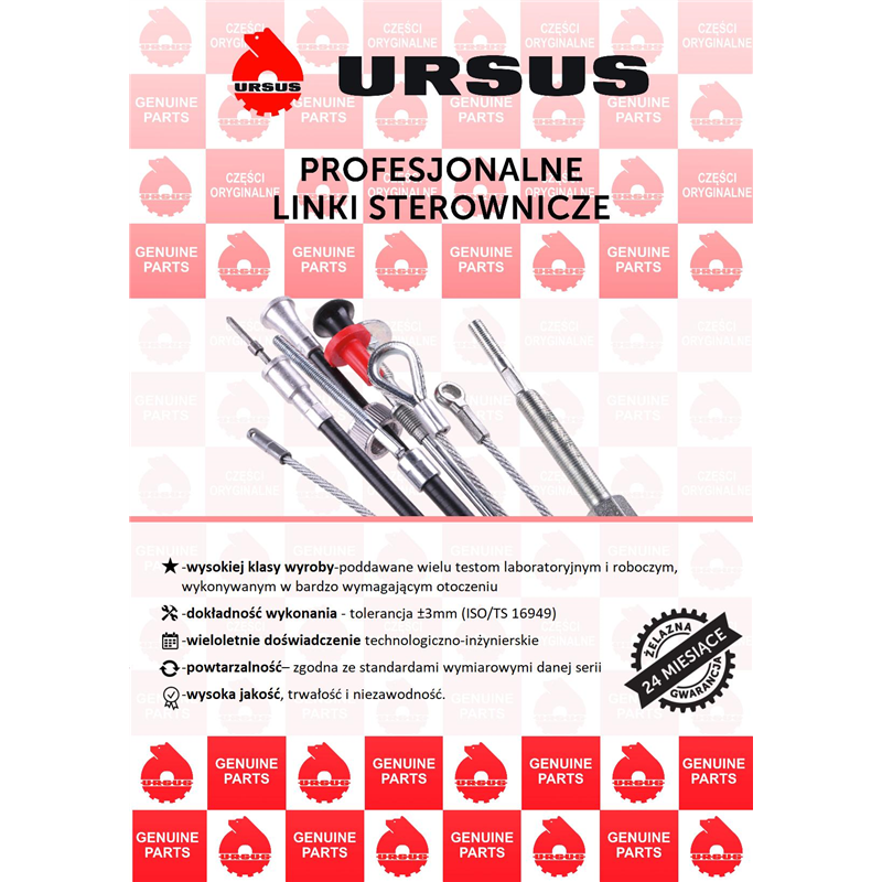 Linka - Gaszenie silnika L-1250mm C-360 3P ORYGINAŁ URSUS-347885408
