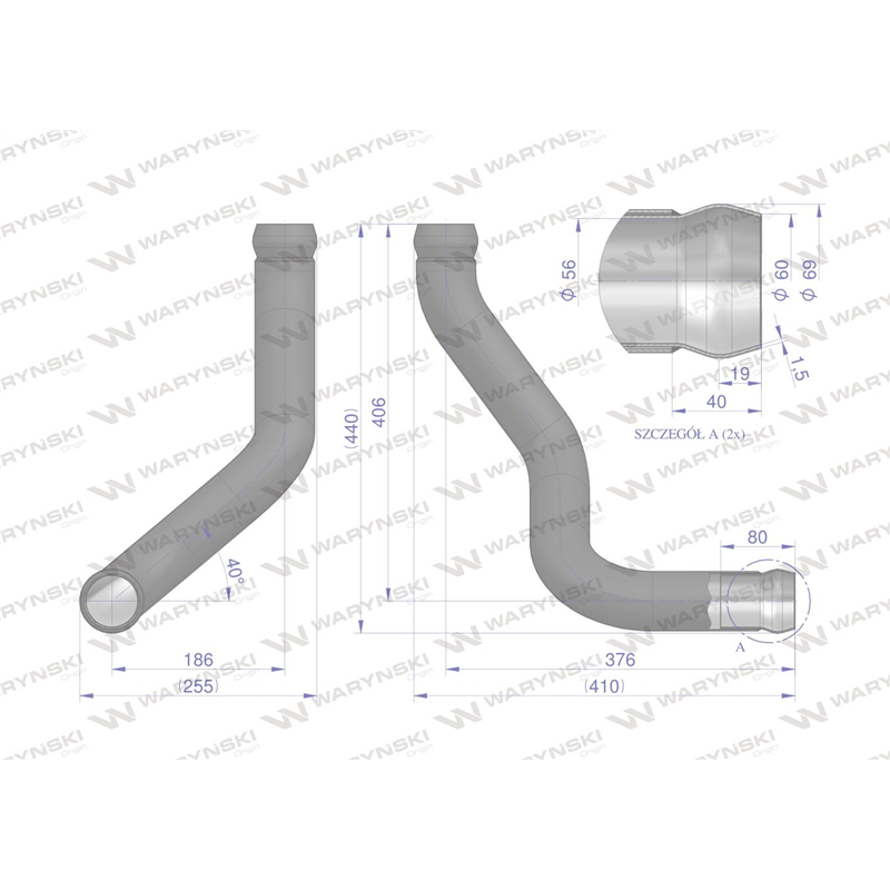 Rura łącząca tłumiki AL116902.  John Deere WARYŃSKI-347892149