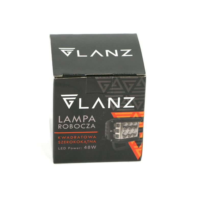 Lampa robocza kwadratowa szerokokątna 48W 12LED GLANZ-347887112