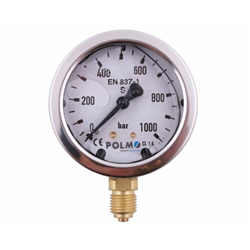 Manometr glicerynowy M63 0-1000 bar dolne przyłącze G1/4" POLMO-347879060
