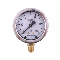Manometr glicerynowy M63 0-100 bar dolne przyłącze G1/4" POLMO-347450723