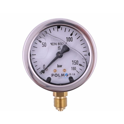 Manometr glicerynowy M63 0-160 bar dolne przyłącze G1/4" POLMO-347450725