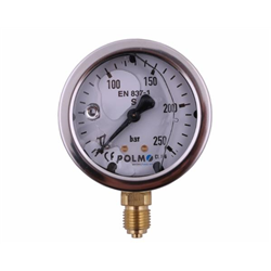 Manometr glicerynowy M63 0-250 bar dolne przyłącze G1/4" POLMO-347450727