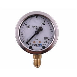 Manometr glicerynowy M63 0-315 bar dolne przyłącze G1/4" POLMO-347450729