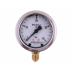 Manometr glicerynowy M63 0-40 bar dolne przyłącze G1/4" POLMO-347450719