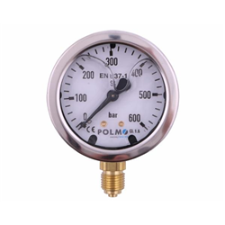 Manometr glicerynowy M63 0-600 bar dolne przyłącze G1/4" POLMO-347879058