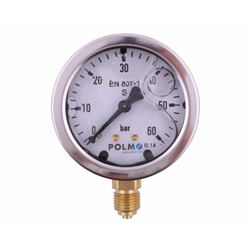 Manometr glicerynowy M63 0-60 bar dolne przyłącze G1/4" POLMO-347450721