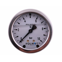 Manometr glicerynowy M63 0-10 bar tylne przyłącze G1/4" POLMO-347879066
