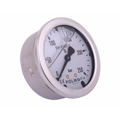 Manometr glicerynowy M63 0-250 bar tylne przyłącze G1/4" POLMO-347450754
