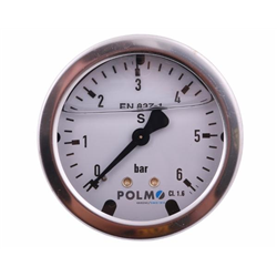 Manometr glicerynowy M63 0-6 bar tylne przyłącze G1/4" POLMO-347879064