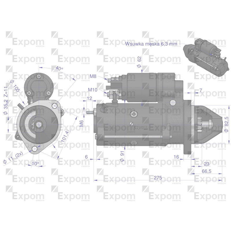 Rozrusznik 12V DEUTZ  Typ Iskra  MS30 EXPOM KWIDZYN eu-347900832