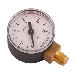 Manometr suchy M40 0-10 bar gwint G1/8" dolne przyłącze obudowa plastikowa POLMO-347456945